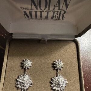 Nolan Miller Dazzling Silver Drop Earrings